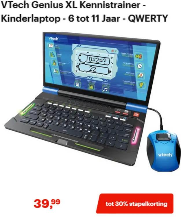 Aanbieding: Genius XL Kennistrainer - Kinderlaptop - 6 tot 11 Jaar - QWERTY