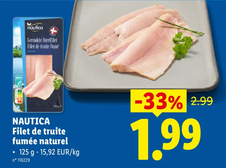 Offre: Filet de truite fumée naturel