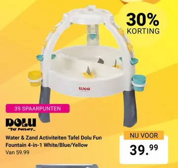 Aanbieding: Water & Zand Activiteiten Tafel Dolu Fun Fountain 4-in-1 White/Blue/Yellow