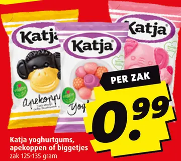 Aanbieding: Katja yoghurtgums, apekoppen of biggetjes