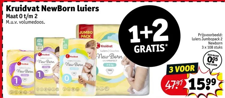 Aanbieding: Kruidvat NewBorn luiers