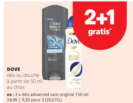 Offre: Déo ou douche
