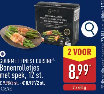 Aanbieding: Bonenrolletjes met spek