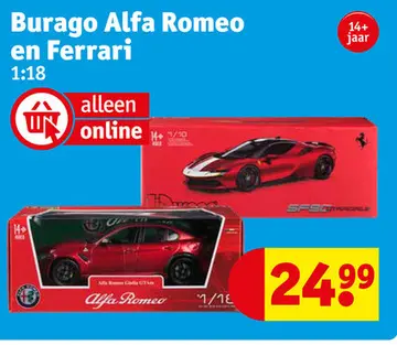 Aanbieding: Burago Alfa Romeo en Ferrari