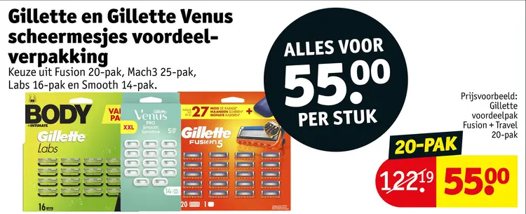 Aanbieding: Gillette en Gillette Venus scheermesjes voordeelverpakking