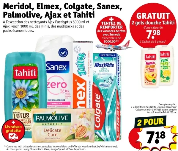 Offre: Meridol, Elmex, Colgate, Sanex, Palmolive, Ajax et Tahiti
