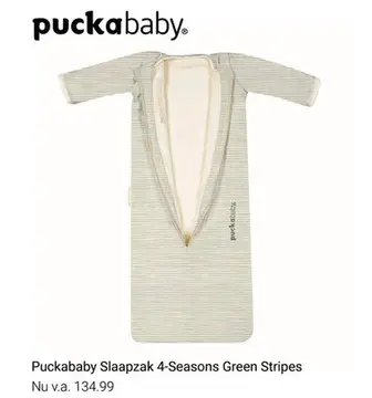 Aanbieding: Slaapzak Puckababy 4-seasons Green Stripes