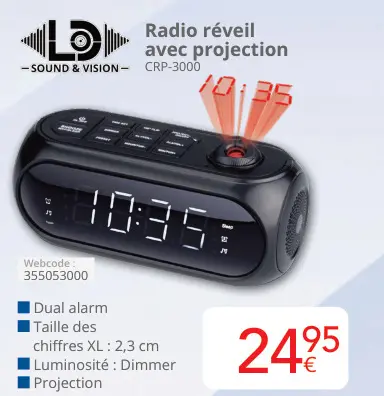 Offre: Radio réveil avec projection