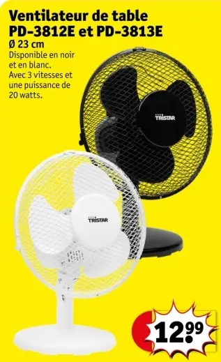 Offre: Ventilateur de table PD-3812E et PD-3813E
