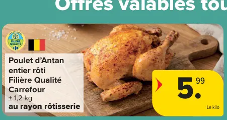 Offre: Poulet d'Antan entier rôti