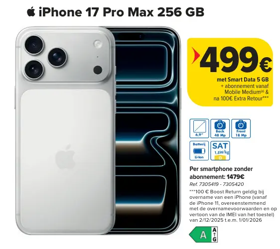 Promotie: iPhone 17 Pro Max 256 GB