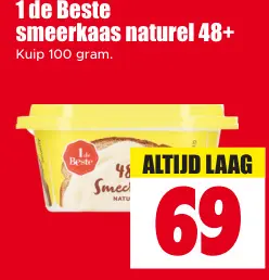 Aanbieding: smeerkaas naturel 48+
