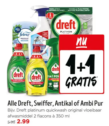 Aanbieding: Alle Dreft, Swiffer, Antikal of Ambi Pur