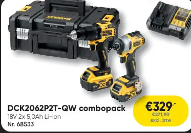 Promotie: DCK2062P2T-QW combopack
