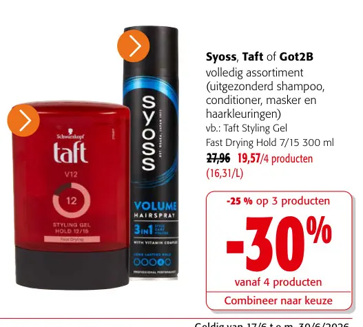 Promotie: Syoss, Taft of Got2B