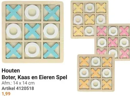 Aanbieding: Houten Boter, Kaas en Eieren Spel