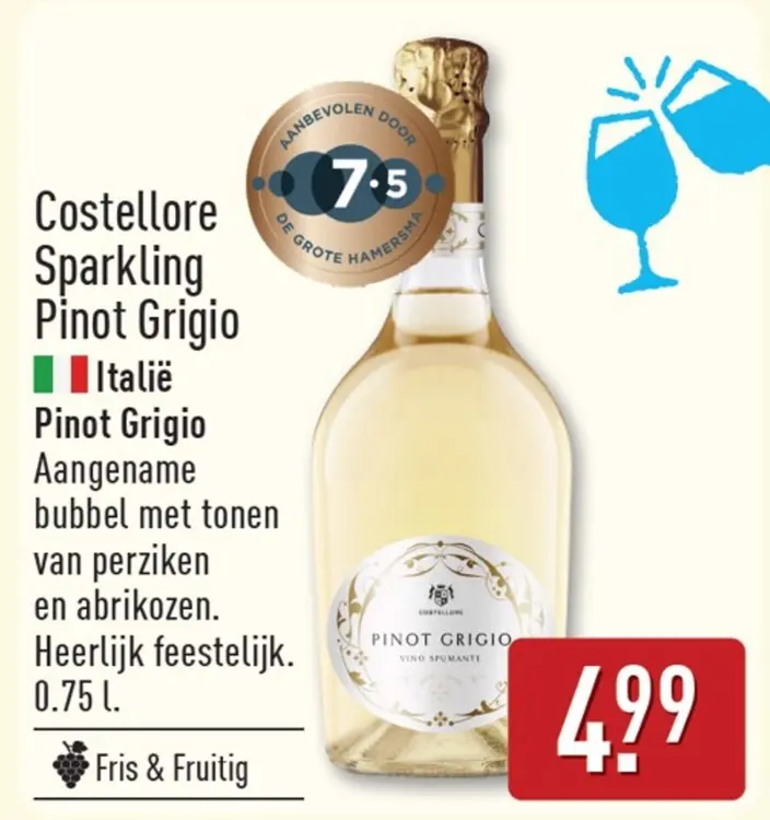 Aanbieding: Costellore Sparkling Pinot Grigio