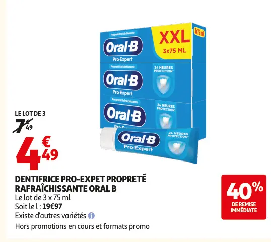 Offre: Dentifrice pro-expet propreté rafraîchissante