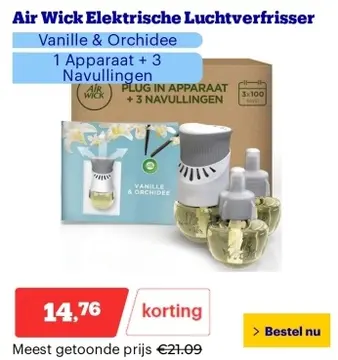 Aanbieding: Air Wick Elektrische Luchtverfrisser Vanille 