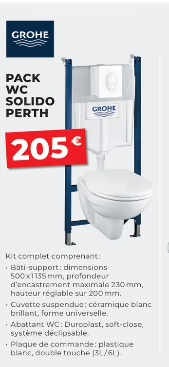 Offre: Pack wc solido perth