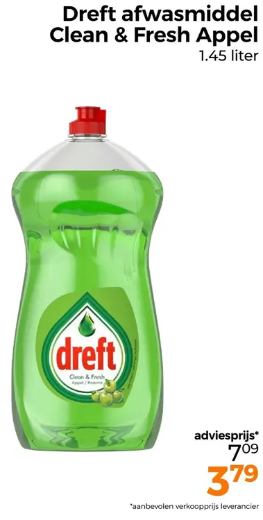Aanbieding: Afwasmiddel Clean & Fresh Appel