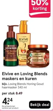 Aanbieding: Elvive en Loving Blends maskers en kuren