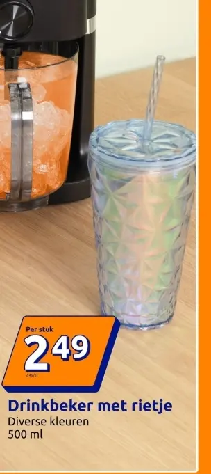 Aanbieding: Drinkbeker met rietje