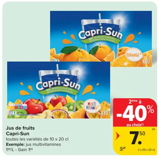 Offre: Jus de fruits
