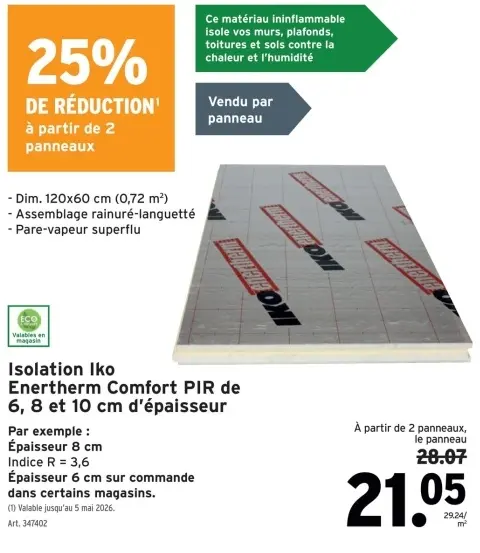 Offre: Isolation Iko Enertherm Comfort PIR