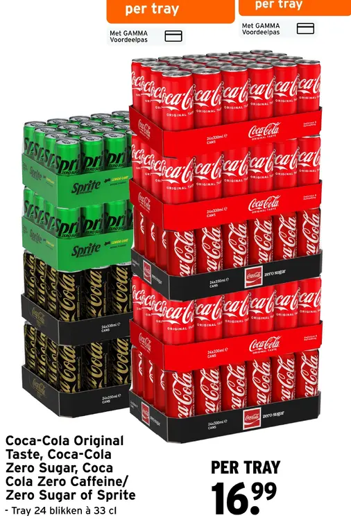 Aanbieding: Coca-Cola Original Taste, Coca-Cola Zero Sugar, Coca Cola Zero Caffeine/Zero Sugar of Sprite