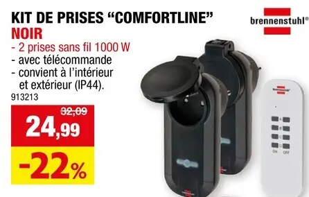 Offre: Kit de prises "comfortline" noir