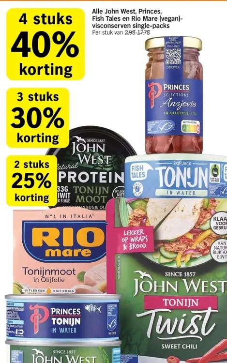 Aanbieding: Fish Tales en Rio Mare (vegan)-visconserven single-packs