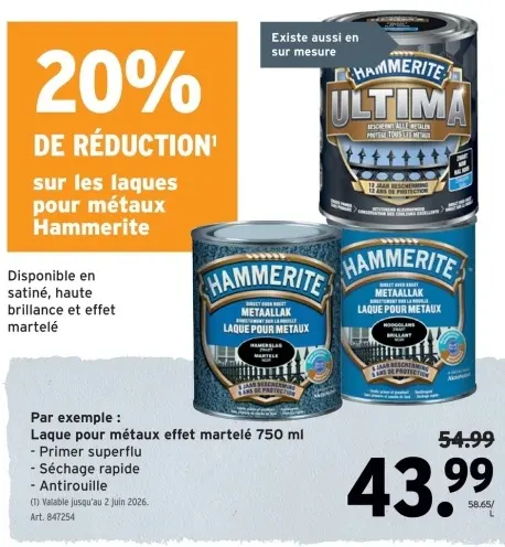 Offre: Laque pour métaux effet martelé