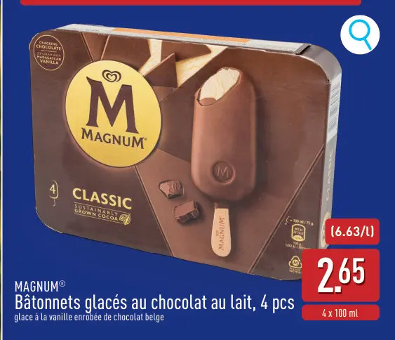 Offre: Bâtonnets glacés au chocolat au lait