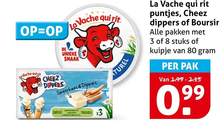 Aanbieding: La Vache qui rit puntjes, Cheez dippers of Bo