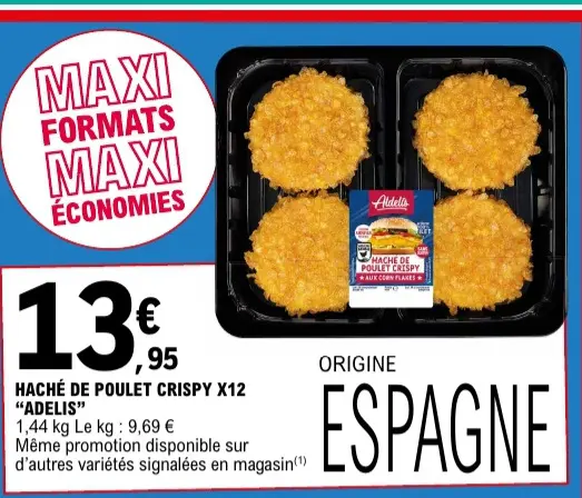 Offre: Adelis Haché de poulet crispy x12
