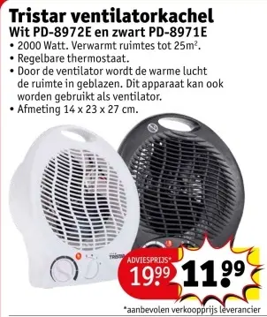 Aanbieding: Tristar ventilatorkachel