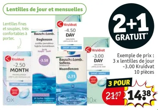 Offre: Lentilles de jour et mensuelles