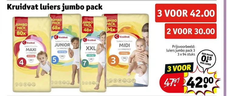 Aanbieding: Kruidvat luiers jumbo pack