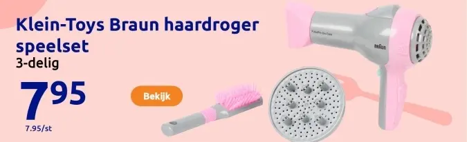 Aanbieding: Klein-Toys Braun haardroger speelset