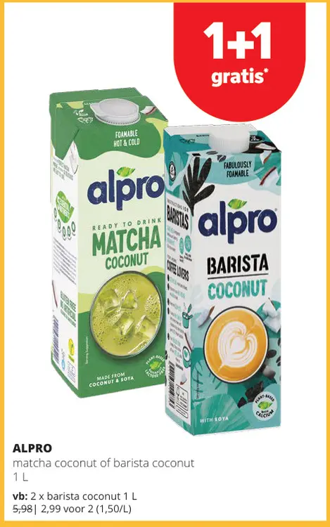 Promotie: Alpro matcha coconut of barista coconut
