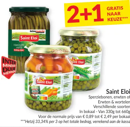 Promotie: Sperziebonen, erwten of Erwten & wortelen