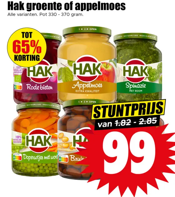 Aanbieding: groente of appelmoes