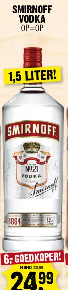Aanbieding: Smirnoff vodka