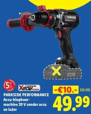 Aanbieding: Accu-klopboormachine 20 V zonder accu en lader