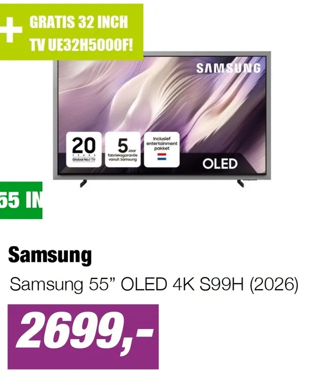 Aanbieding: Samsung 55” OLED 4K S99H (2026)