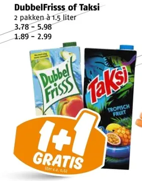 Aanbieding: DubbelFrisss of Taksi