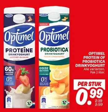 Aanbieding: Optimel Proteine of Probiotica Drinkyoghurt
