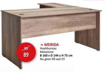 Aanbieding: Hoekbureau Merida 160x144cm