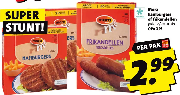 Aanbieding: Hamburgers of frikandellen
